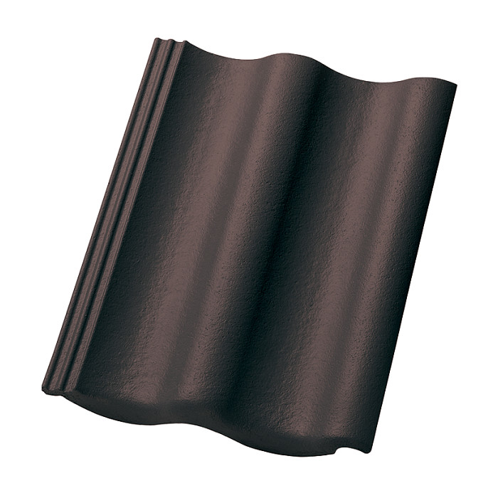 Цементно-песчаная черепица рядовая, Sigma, LongLife matt Темно-коричевый (Dunkelbraun), Nelskamp