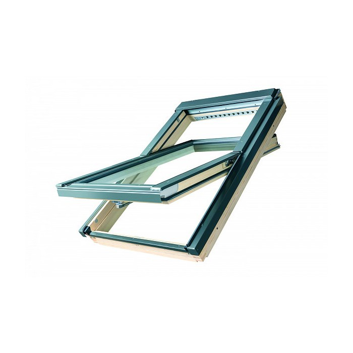 Мансардное окно (Сосна), FTP-V (CH), 66x140, Среднеповоротное открывание, Fakro