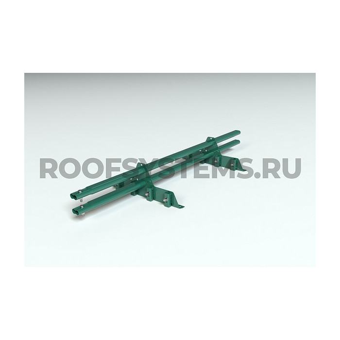 Комплект снегозадержания Prestige ZN 1.5м., Master для фальцевой кровли, (состав: 4 опоры, 16 зажимов, 2 трубы, комплект крепления), зелёный мох, Roofsystems