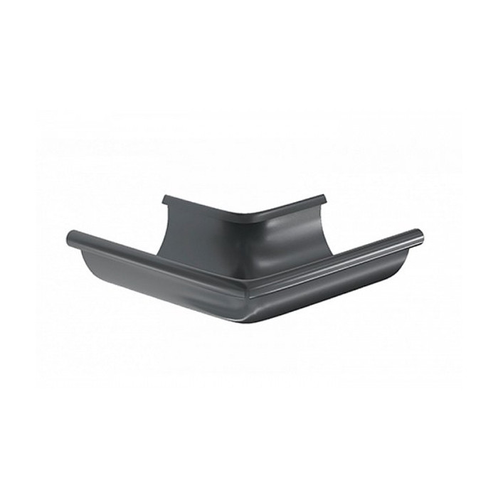 Угол желоба внешний (наружный) 90 градусов, сталь, d-150 мм, темно-серый, Aquasystem